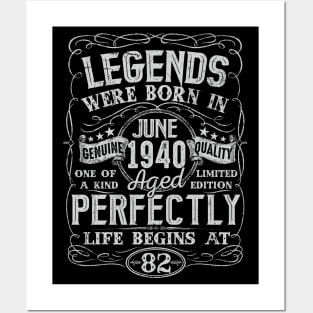 82nd Birthday Vintage Legend Were Bon in June 1940 82 Years Posters and Art